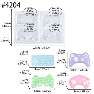 Small Game Controller Silicone Molds Chocolate Fondant Cake Topper Resin Epoxy Casting 4-cavity