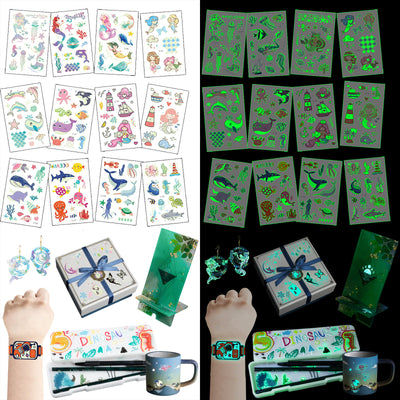 Luminous Temporary Tattoos Mermaid Craft Stickers