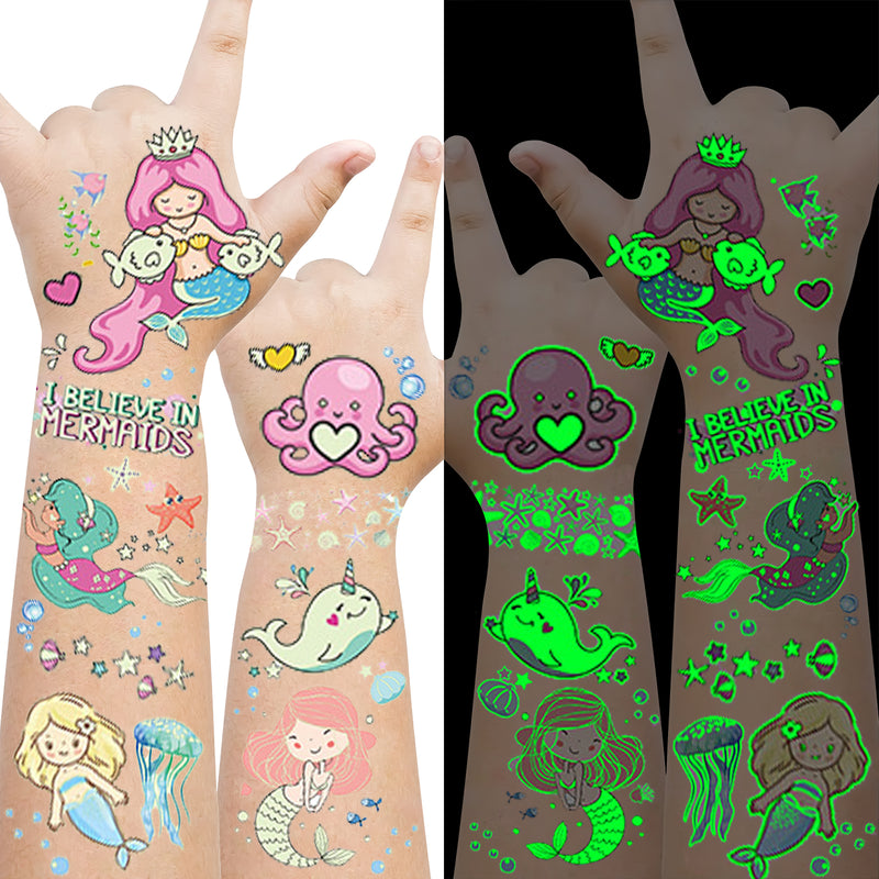 Luminous Temporary Tattoos Mermaid Craft Stickers