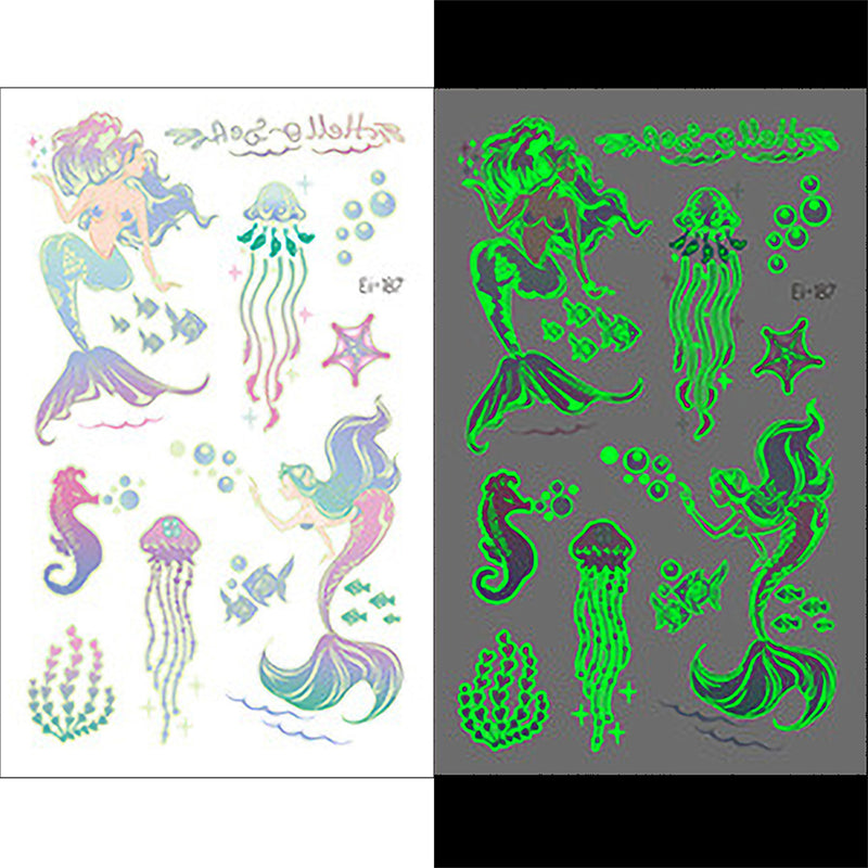 Luminous Temporary Tattoos Mermaid Craft Stickers