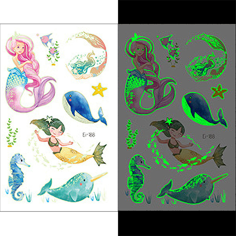 Luminous Temporary Tattoos Mermaid Craft Stickers