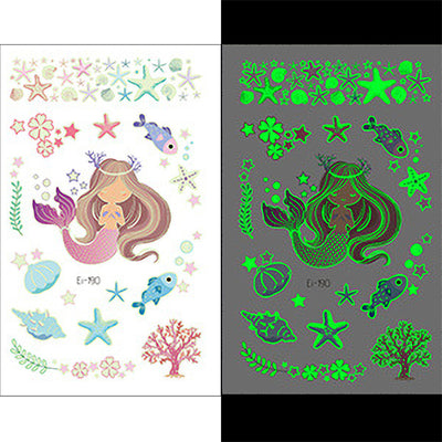 Luminous Temporary Tattoos Mermaid Craft Stickers