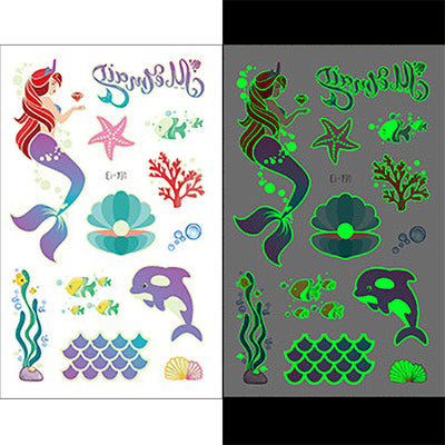 Luminous Temporary Tattoos Mermaid Craft Stickers