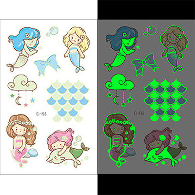 Luminous Temporary Tattoos Mermaid Craft Stickers