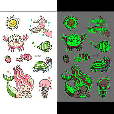 Luminous Temporary Tattoos Mermaid Craft Stickers