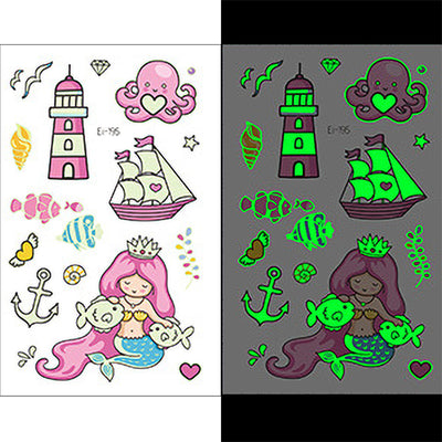 Luminous Temporary Tattoos Mermaid Craft Stickers