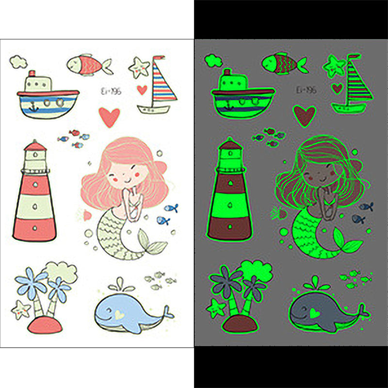 Luminous Temporary Tattoos Mermaid Craft Stickers