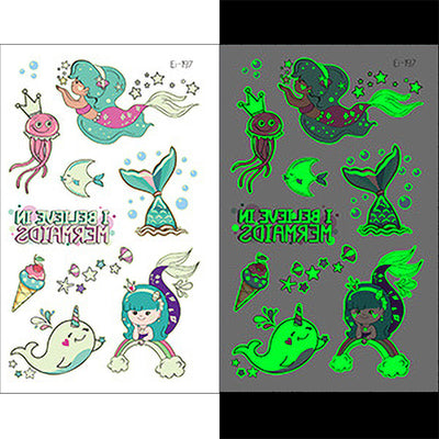 Luminous Temporary Tattoos Mermaid Craft Stickers