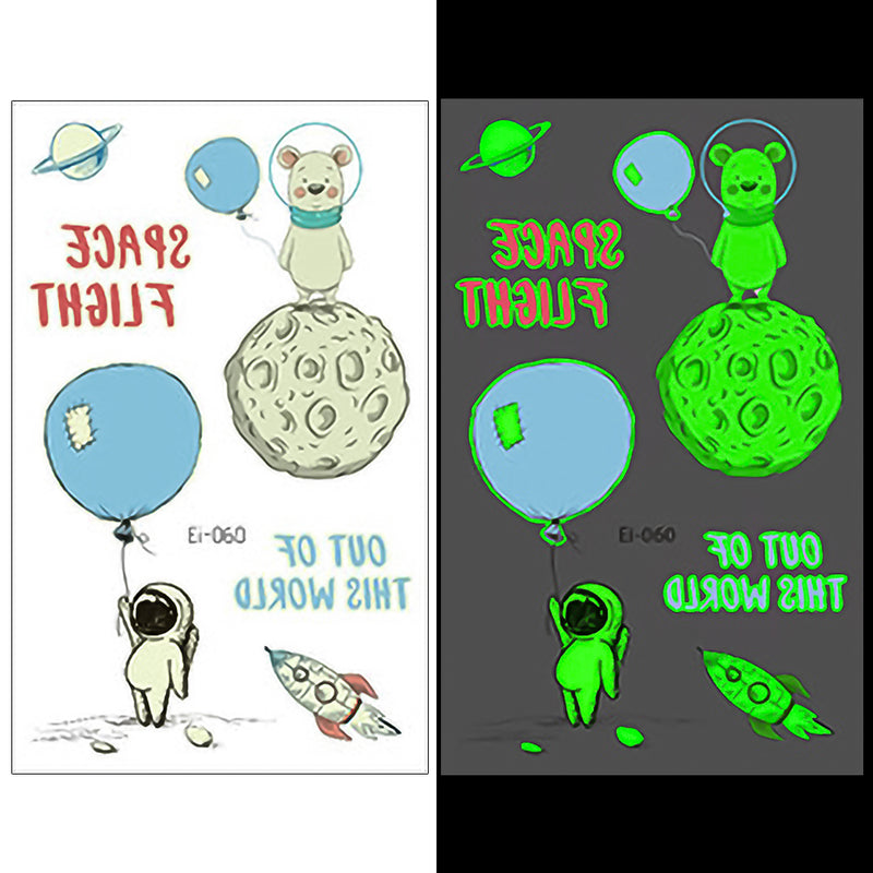 Luminous Temporary Tattoos Outer Space Craft Stickers