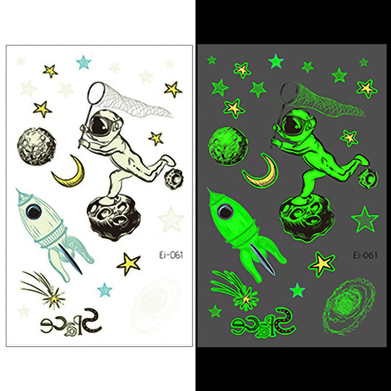 Luminous Temporary Tattoos Outer Space Craft Stickers