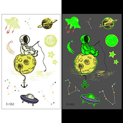 Luminous Temporary Tattoos Outer Space Craft Stickers