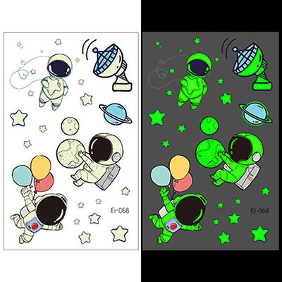 Luminous Temporary Tattoos Outer Space Craft Stickers