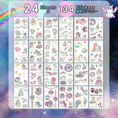 Luminous Temporary Tattoos Unicorn Craft Stickers