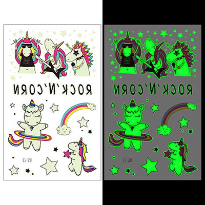 Luminous Temporary Tattoos Unicorn Craft Stickers