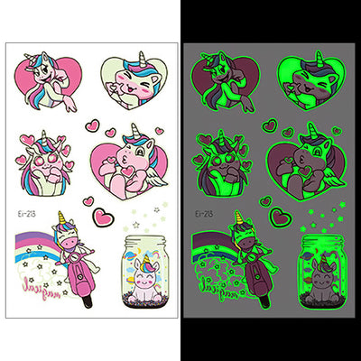 Luminous Temporary Tattoos Unicorn Craft Stickers