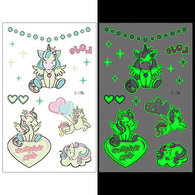 Luminous Temporary Tattoos Unicorn Craft Stickers