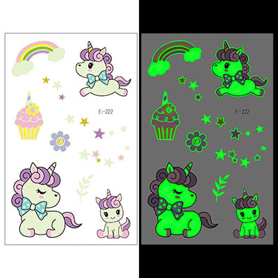 Luminous Temporary Tattoos Unicorn Craft Stickers