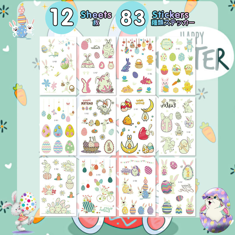 Luminous Temporary Tattoos Easter Craft Stickers