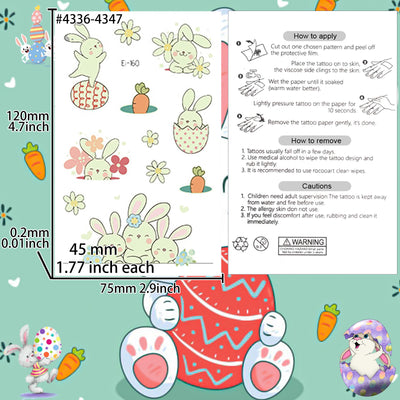 Luminous Temporary Tattoos Easter Craft Stickers