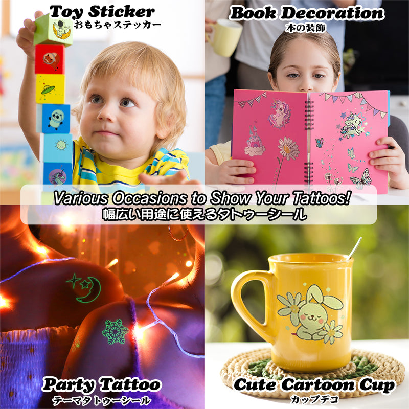 Luminous Temporary Tattoos Easter Craft Stickers