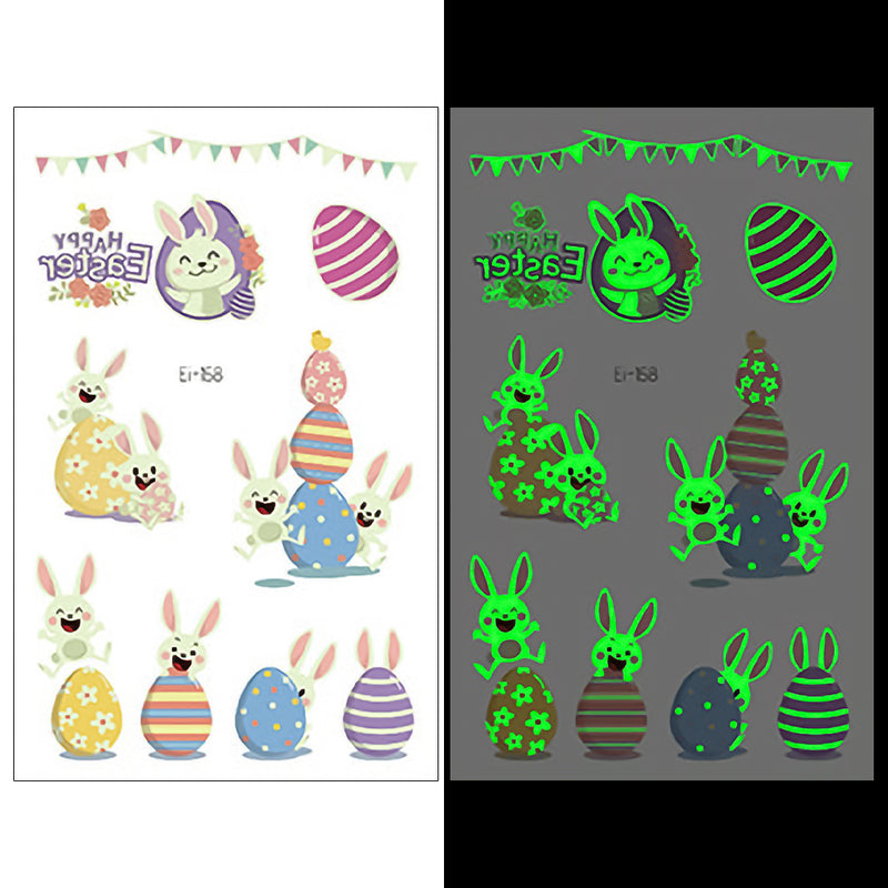 Luminous Temporary Tattoos Easter Craft Stickers