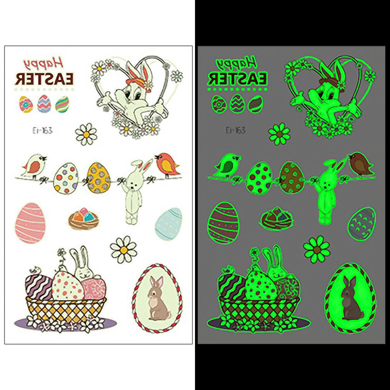 Luminous Temporary Tattoos Easter Craft Stickers