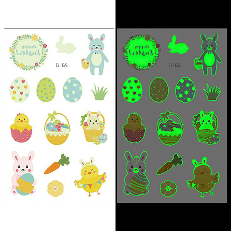 Luminous Temporary Tattoos Easter Craft Stickers