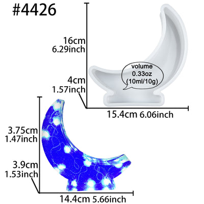 Large Crescent Moon Resin Lamp Casting Mold Silicone 6x1.5x1.5-inch Cake Desserts Tray