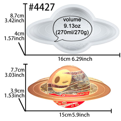 Large Galaxy Planet Resin Lamp Casting Mold Silicone 6x3x1.5-inch Cake Desserts Tray
