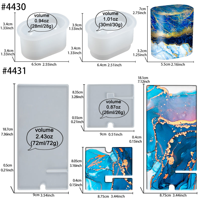 Resin Silicone Molds Earphone Case Phone Holder Epoxy Casting Craft Set