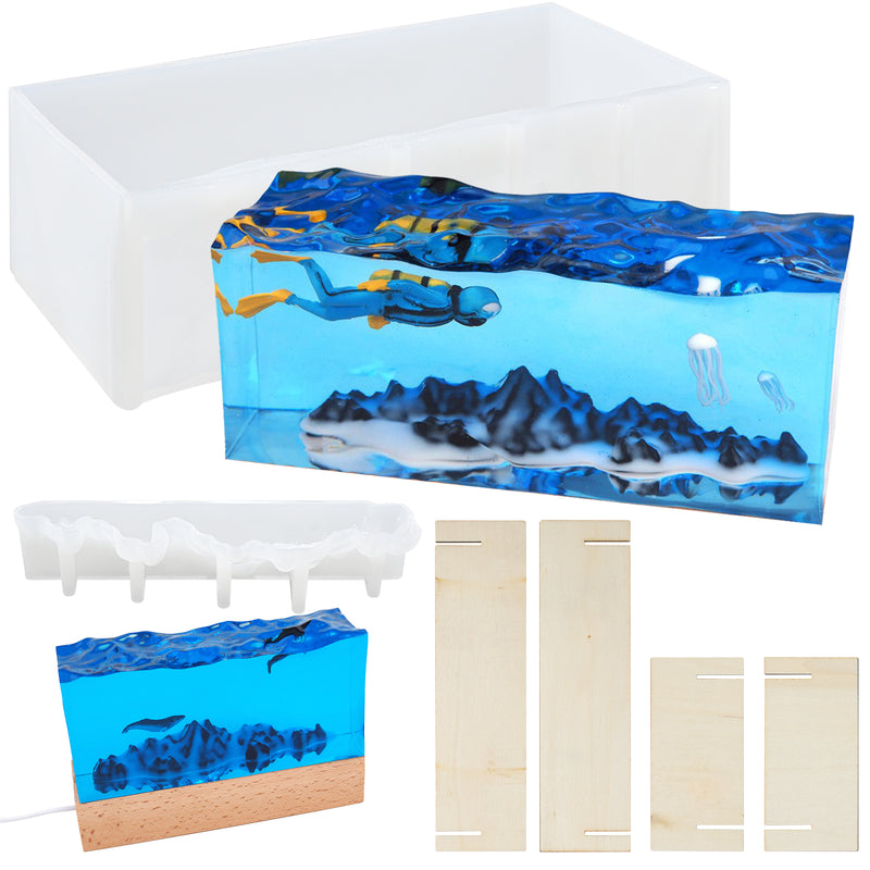 Epoxy Resin Silicone Molds Set Sea Mountain Diorama Fish Tank Miniature