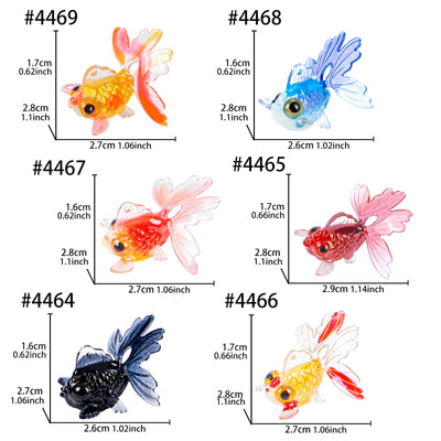 Goldfish Miniatures 1:12 1inch Charm Epoxy Art UV Resin Inlay Diorama 6 Assortment