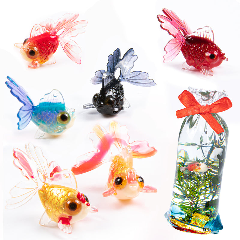 Goldfish Miniatures 1:12 1inch Charm Epoxy Art UV Resin Inlay Diorama 6 Assortment