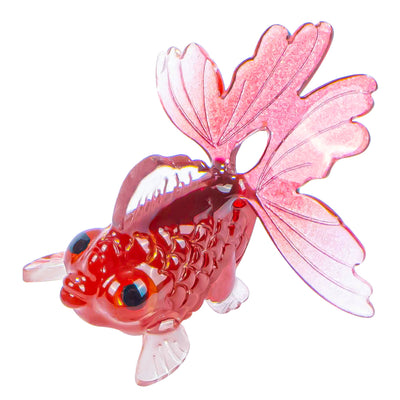 Bubble-Eye Goldfish Miniatures 1:12 1-inch Charm Epoxy Art UV Resin Inlay Diorama Red