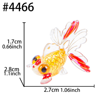 Bubble-Eye Goldfish Miniatures 1:12 1-inch Charm Epoxy Art UV Resin Inlay Diorama Mix Color