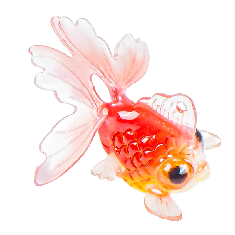 Bubble-Eye Goldfish Miniatures 1:12 1-inch Charm Epoxy Art UV Resin Inlay Diorama Gold