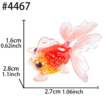 Bubble-Eye Goldfish Miniatures 1:12 1-inch Charm Epoxy Art UV Resin Inlay Diorama Gold