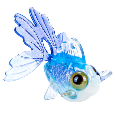 Bubble-Eye Goldfish Miniatures 1:12 1-inch Charm Epoxy Art UV Resin Inlay Diorama Bule