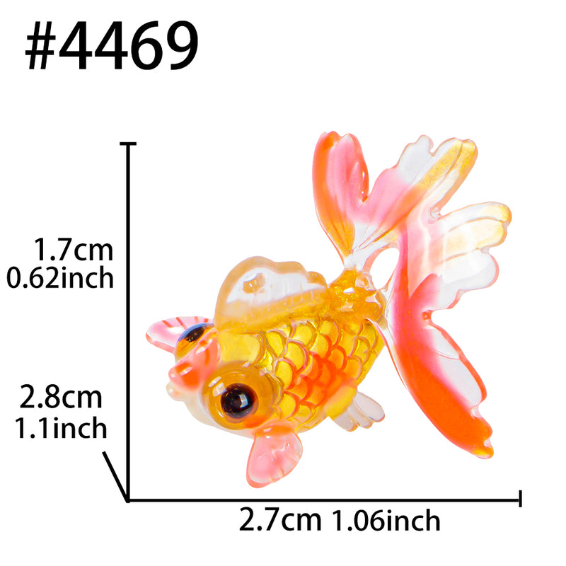 Bubble-Eye Goldfish Miniatures 1:12 1-inch Charm Epoxy Art UV Resin Inlay Diorama Rainbow