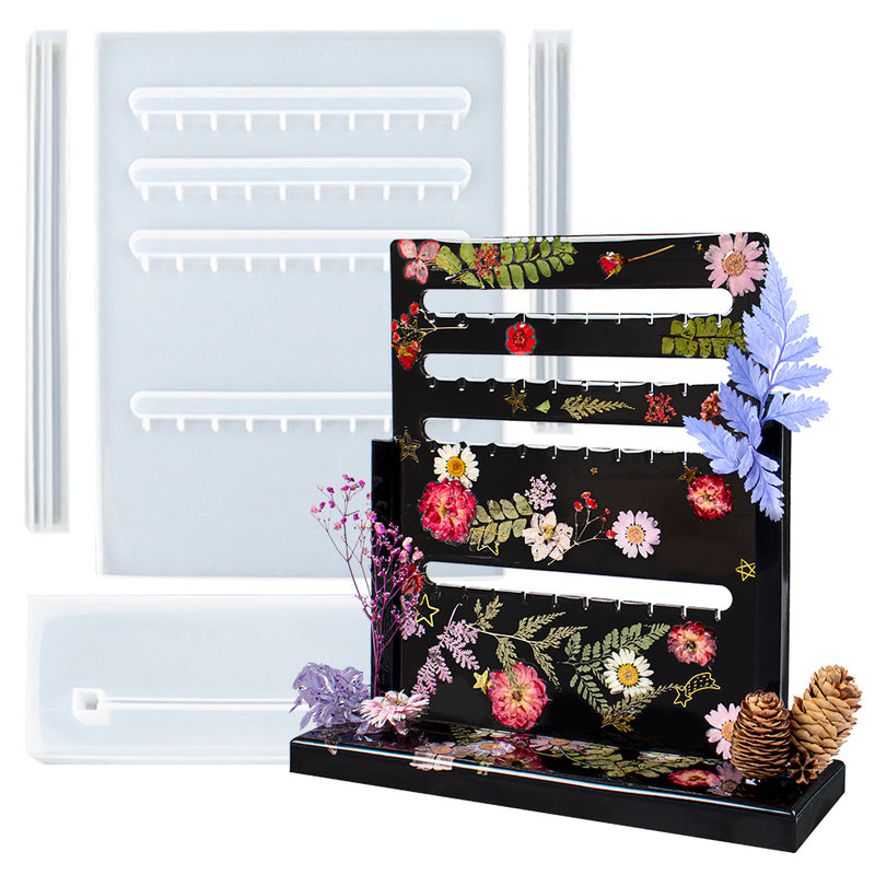 Jewelry Display Organizer Epoxy Resin Silicone Mold Set Bust Earrings Hanger Necklace Pendant Holder