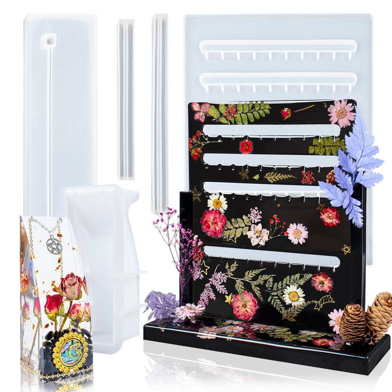 Jewelry Display Organizer Epoxy Resin Silicone Mold Set Bust Earrings Hanger Necklace Pendant Holder