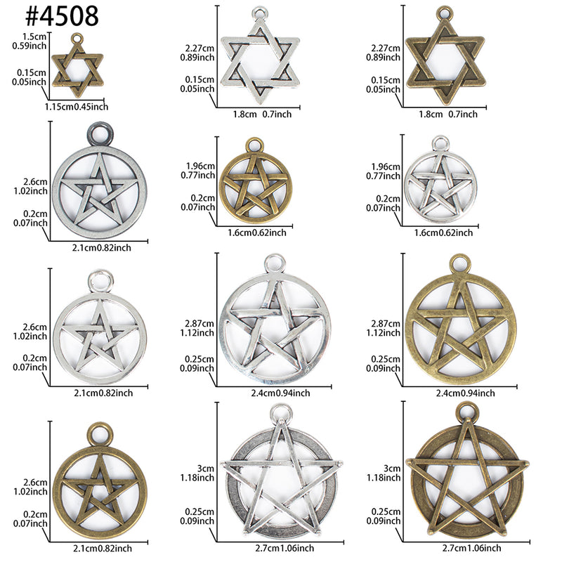 Hexagram Star Charms Bulk 48 Mixed Colors For Jewelry Making DIY