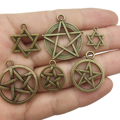 Hexagram Star Charms Bulk 48 Mixed Colors For Jewelry Making DIY