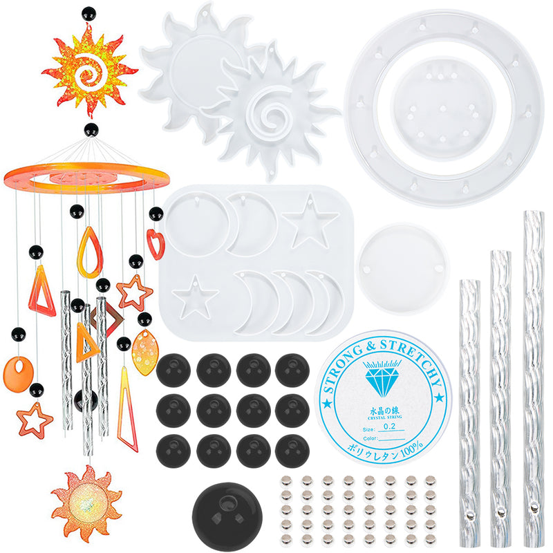 Resin Sun Wind Chime Molds Set