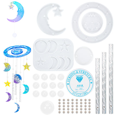Resin Moon Star Wind Chime Molds Set