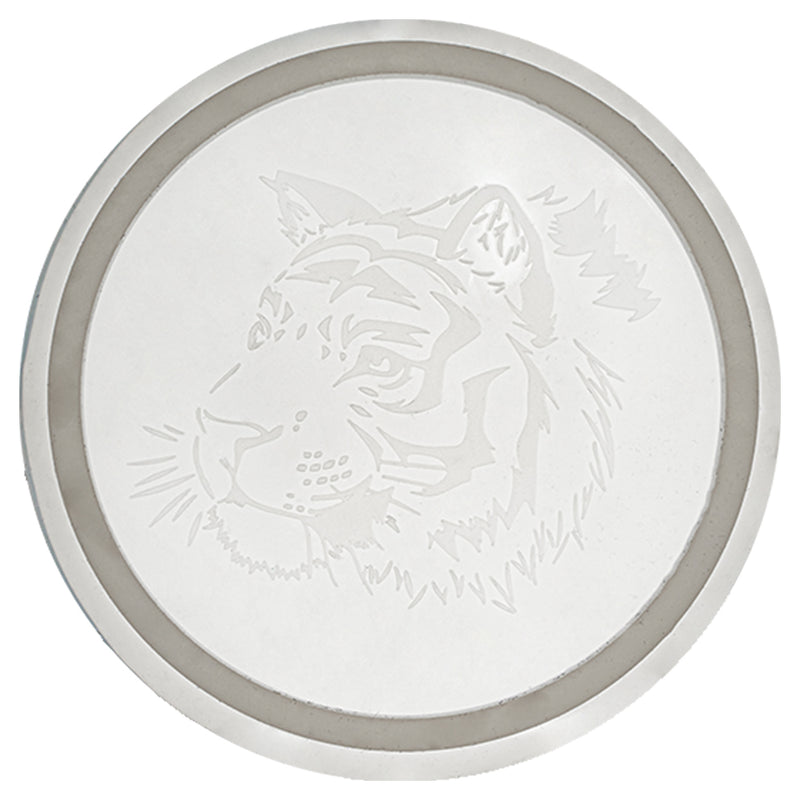 Etched Tiger Head Pattern Round Coaster Resin Mold