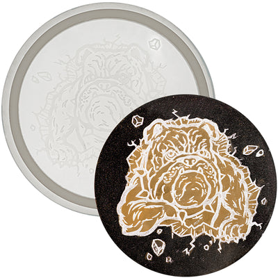 Etched Chinese Shar Pei Pattern Round Coaster Resin Mold