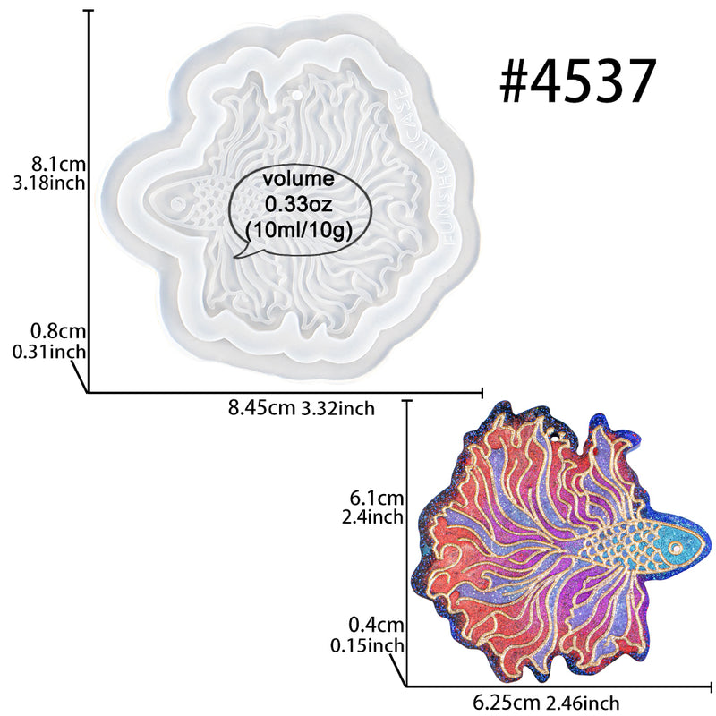 3.5 Inch Betta Fish Resin Silicone Mold