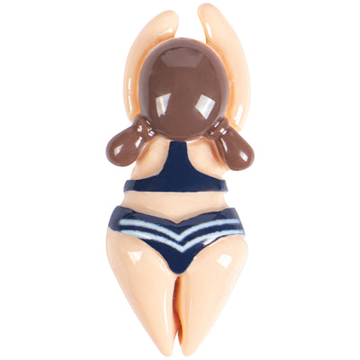 1" Miniature Blue Stripes Girl Swimmer Figurine