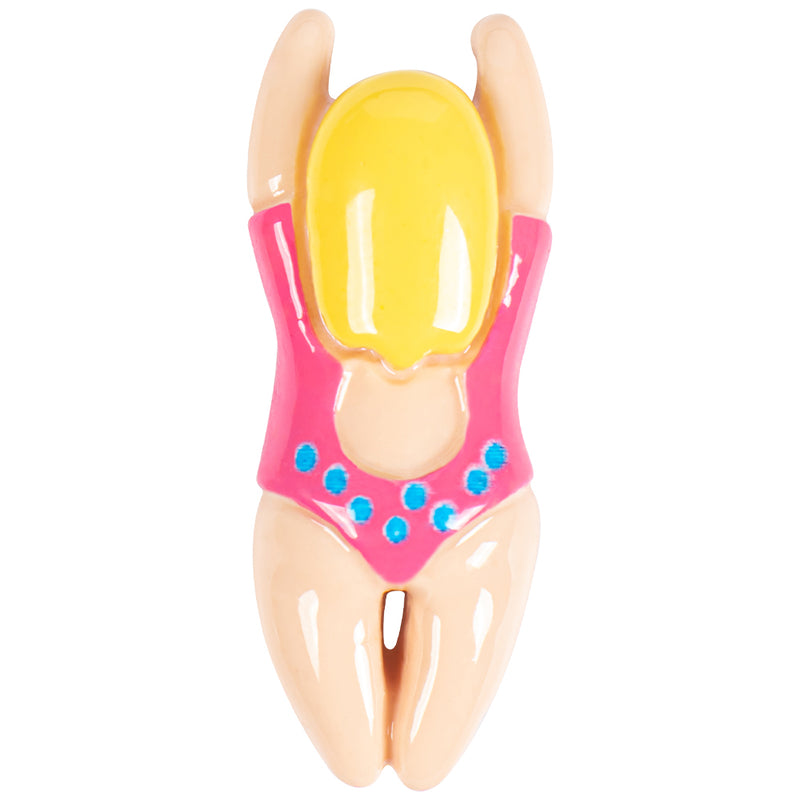 1" Miniature Pink Backless Girl Swimmer Figurine